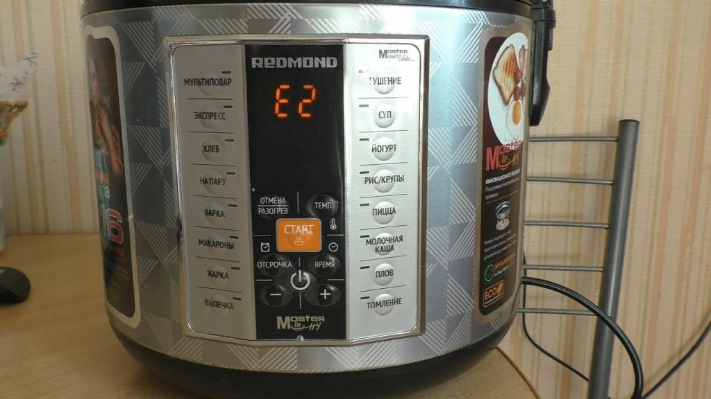 الأسباب والقضاء على الأخطاء في multicookers ، رموز الخطأ e01-e05