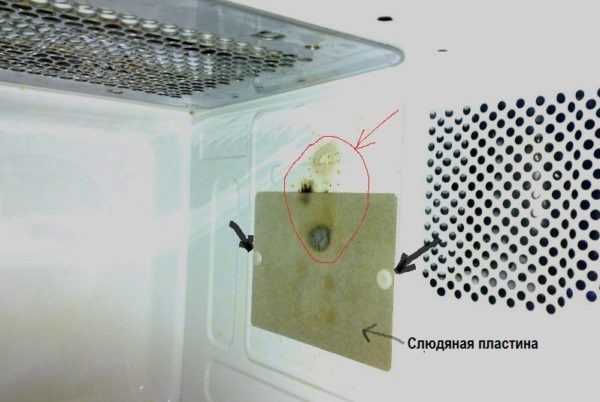 La plaque micro-ondes brûle - causes et algorithme d'actions