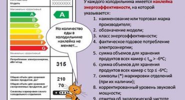 Lodówka - zużycie energii W i kW w modelach o różnych klasach zużycia energii